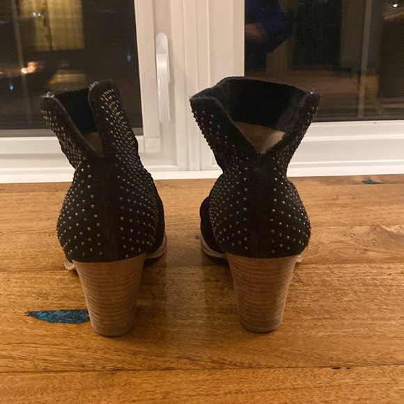 Splendid rodeo slouchy black suede ankle boots with metal studs Size 8 - Picture 3 of 6